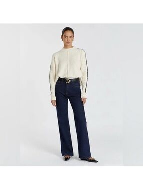 DISSH Wide-Leg High-Rise Jeans in Dark Blue